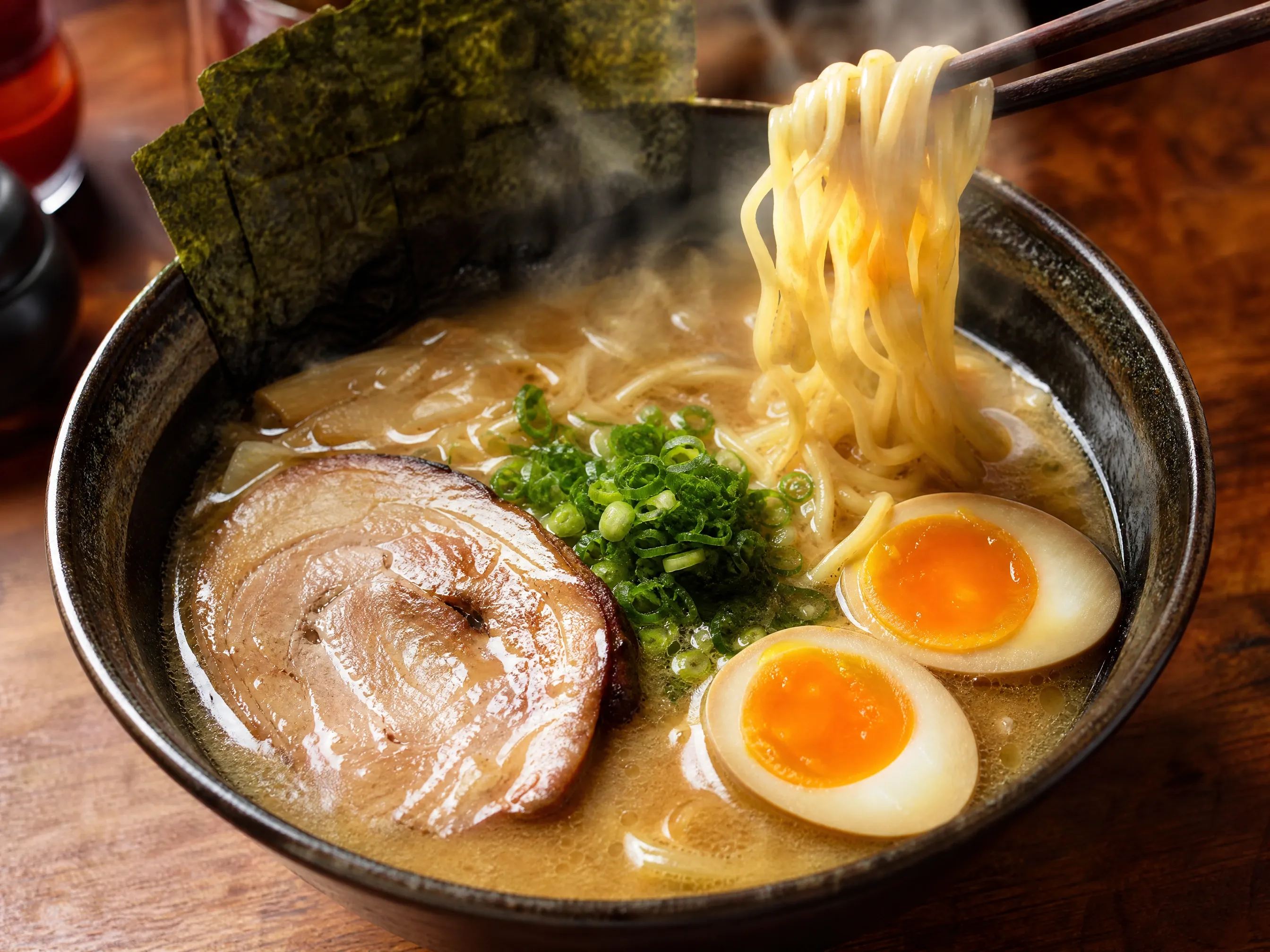 Steaming ramen bowl — AI generated image example