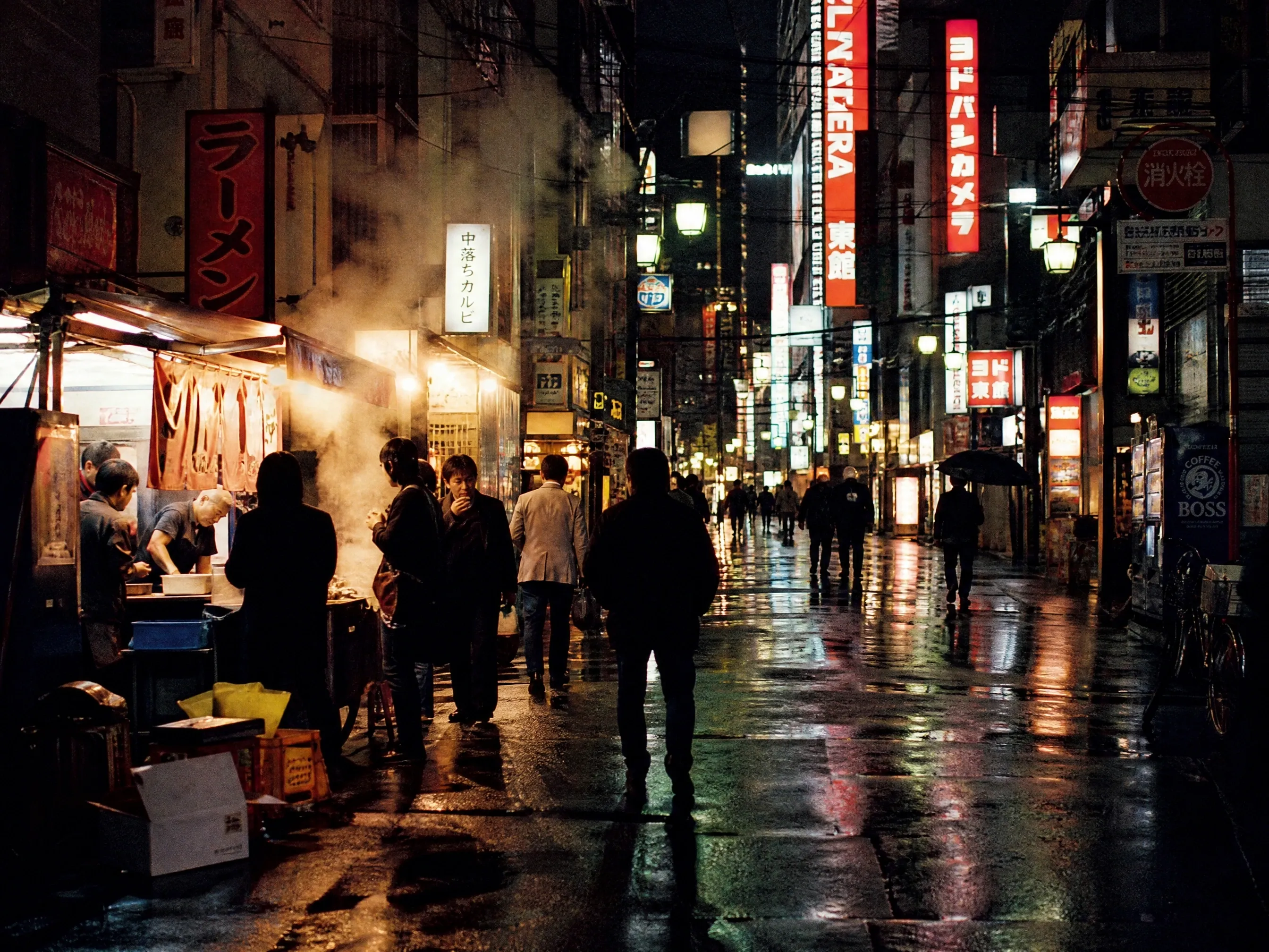 Neon street at night — AI generated image example