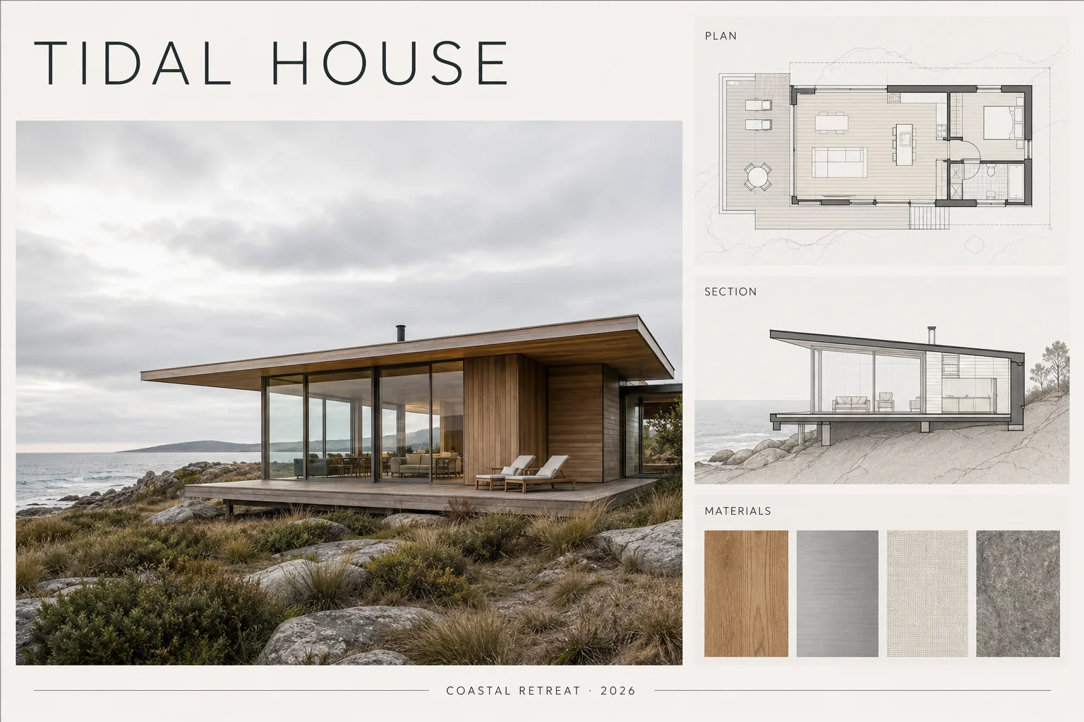 TIDAL HOUSE 建筑展板